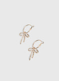 Goodnight And Go Bow Hoop Earrings Gold Red