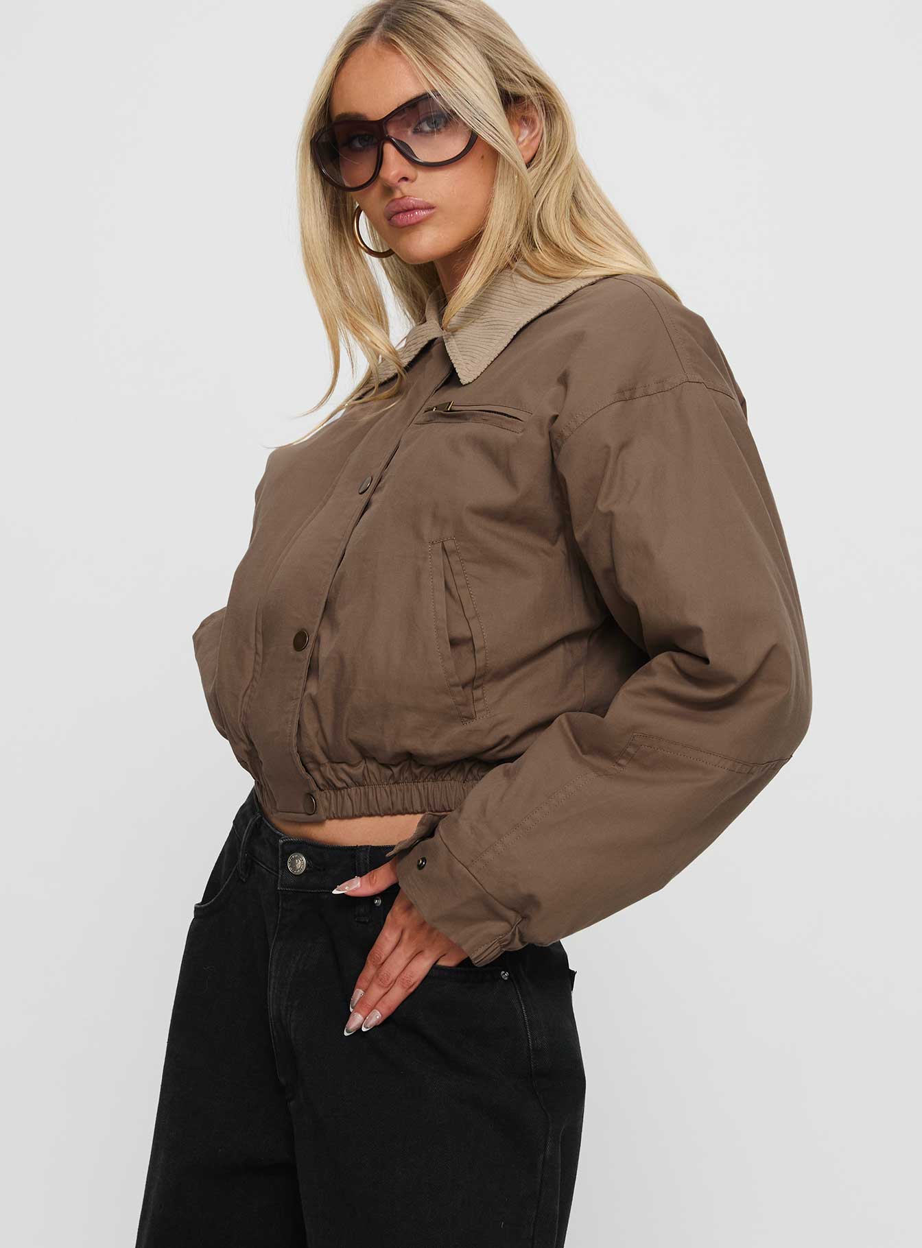 Fateful Collared Jacket Brown