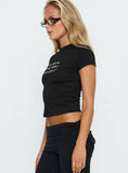 Read Receipts Graphic Baby Tee Black