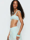 Talyssa Micro Crop Top Blue Stripe