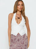Jezmina Halter Wrap Top White