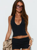 Daily Define Halter Tank Top Black