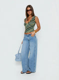 Ramos Low Rise Denim Jeans Bright Blue Wash