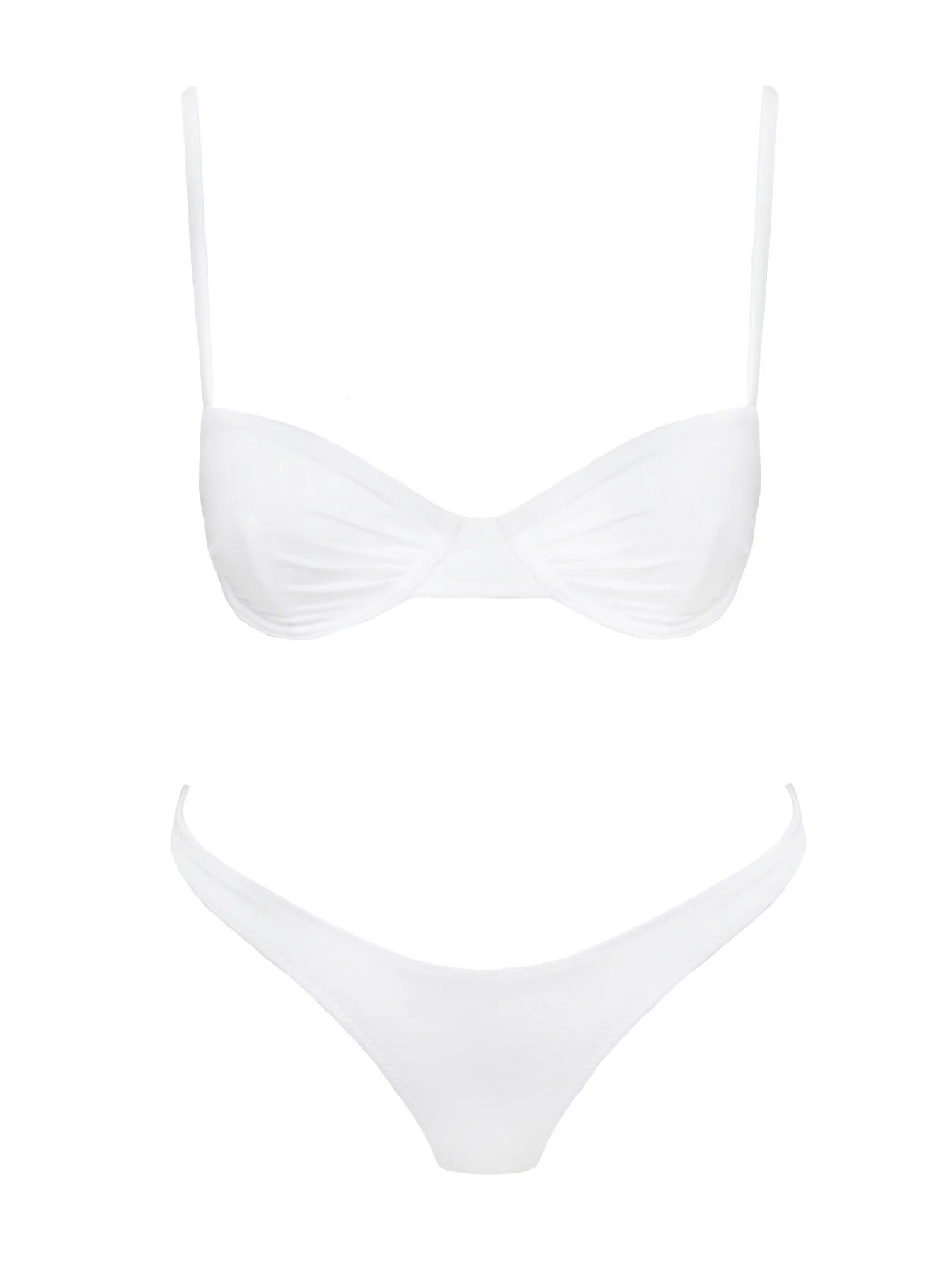 Sadley Underwire Shine Bikini Top White