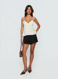 Had Me At Hello Lace Trim Floral Detail Top Cream