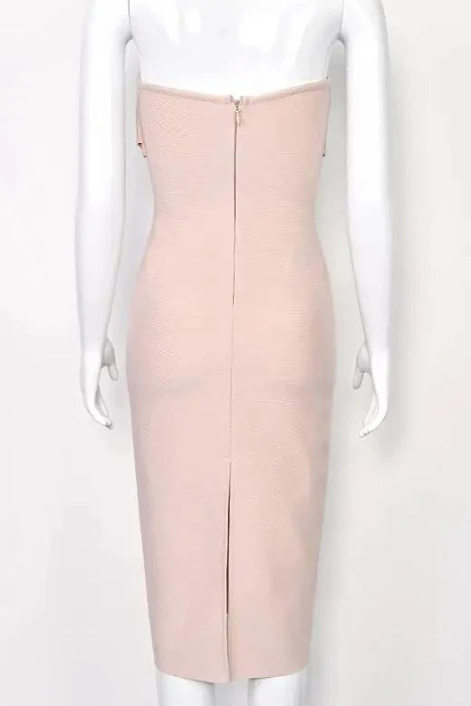 Miles Bodycon Midi Dress Nude