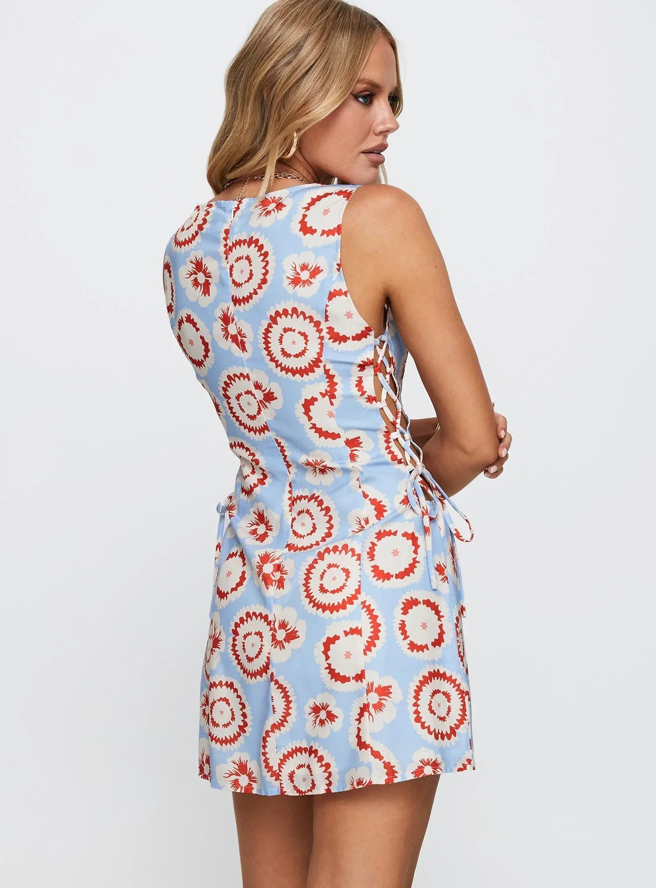 Earlie Mini Dress Blue Red