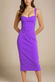 Heidi Bandage Midi Dress Plum Purple
