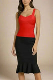 Jay Bandage Top Lipstick Red