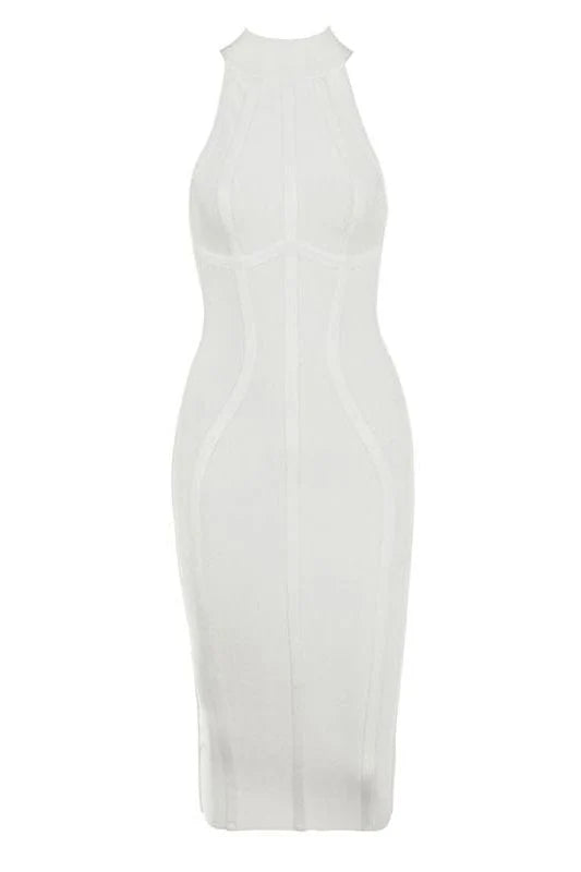Lea Bandage Midi Dress White Pearl