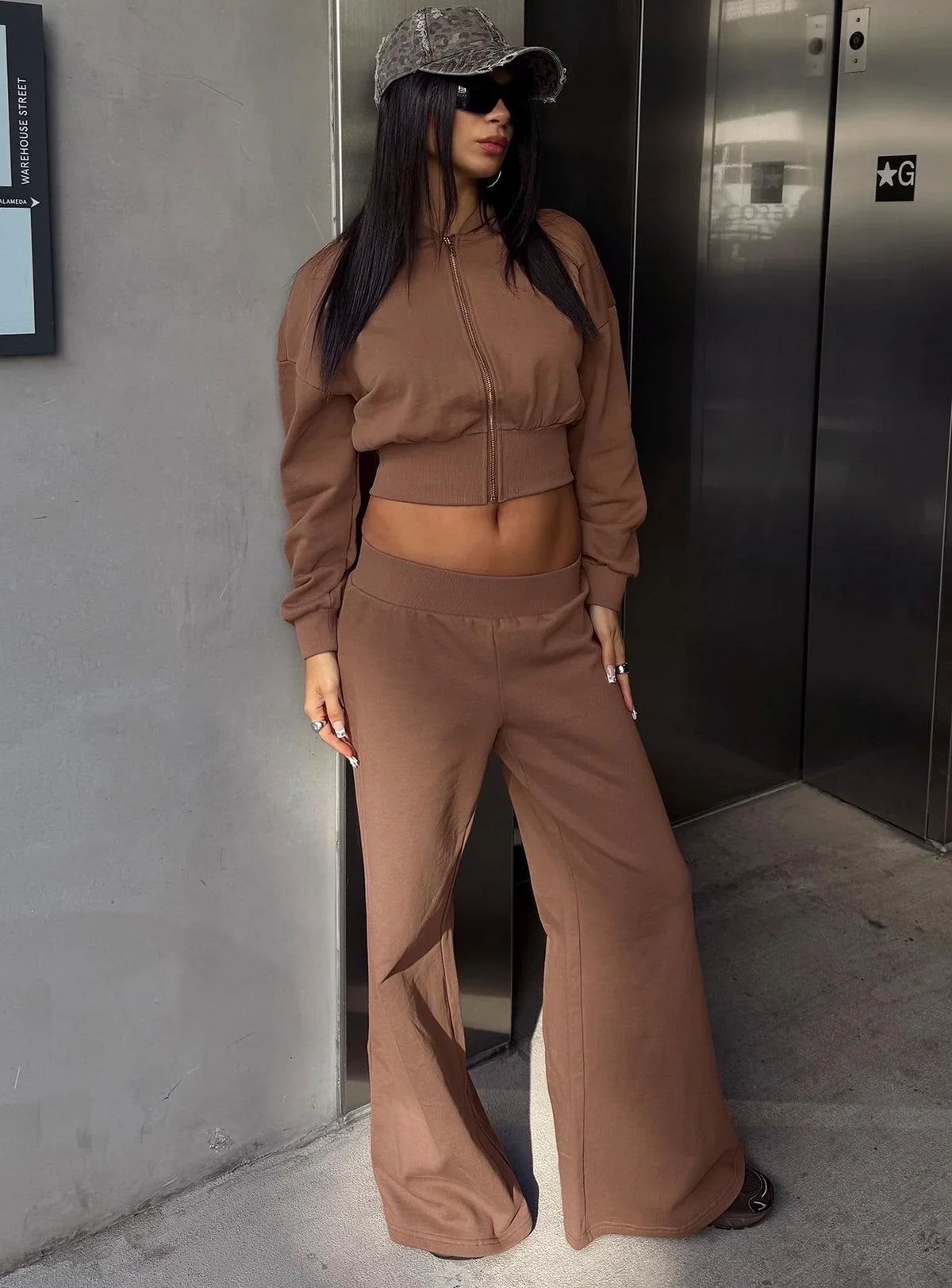 Peaks Flared Track Pants Cocoa