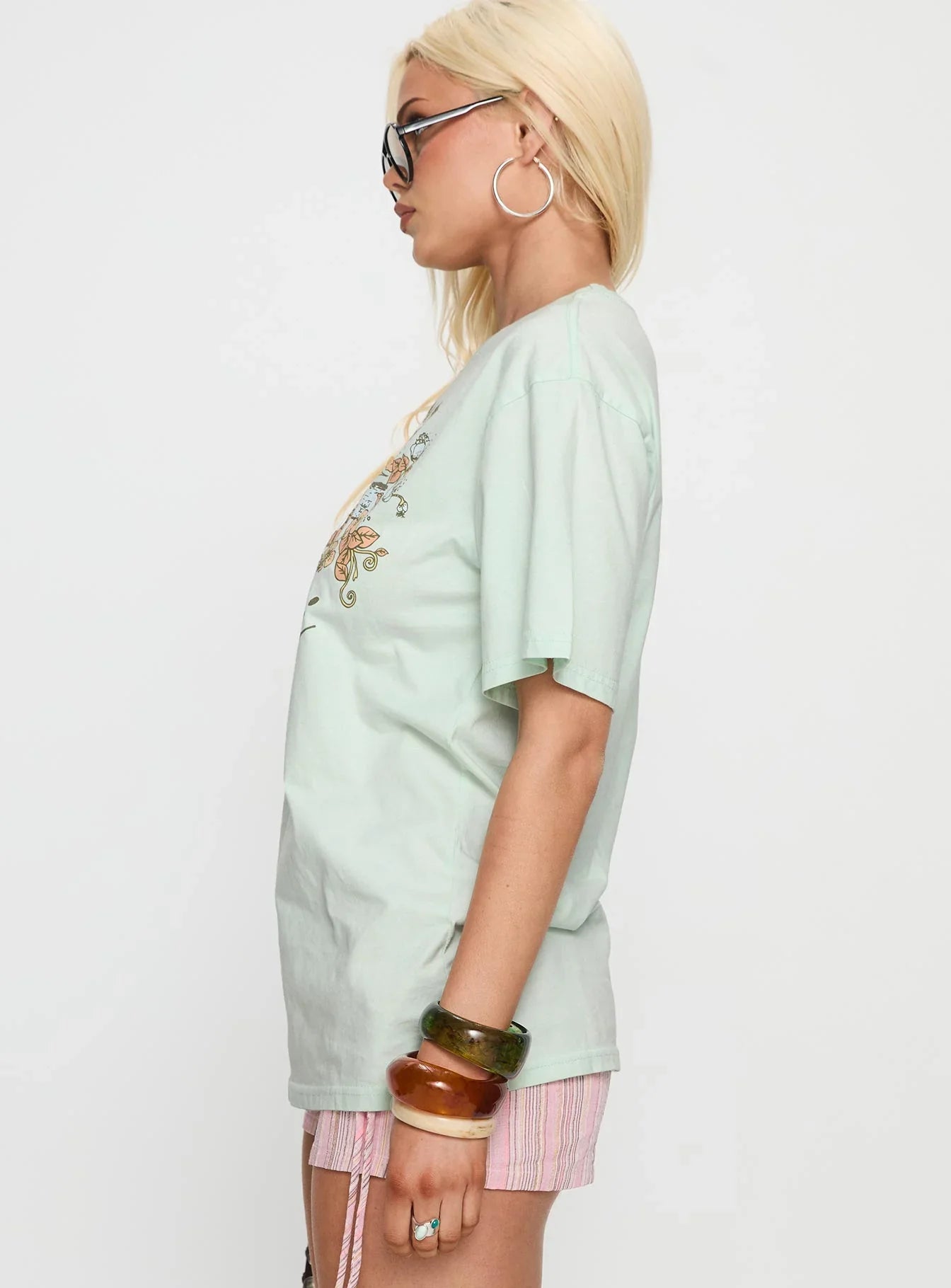 Old School Oversized Hawaii Graphic Tee Green