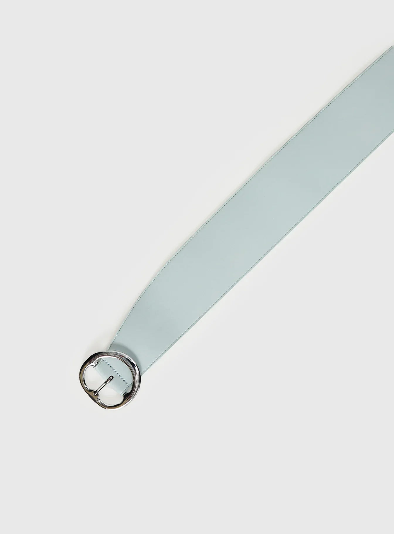 Katryna Faux Leather Belt Grey Silver