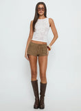 Ronnee Lace Up Shorts Brown Stripe