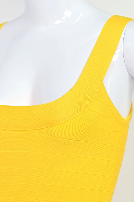 Cindy Bandage Mini Dress Mustard Yellow