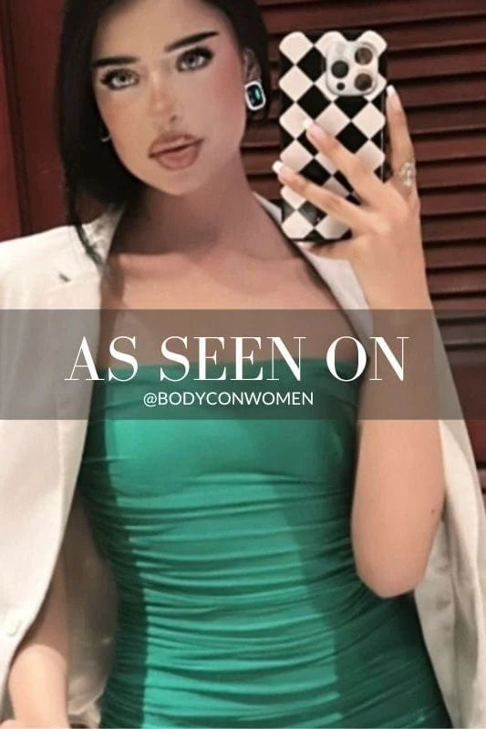 Cassie Bodycon Wrap Mini Dress Emerald Green