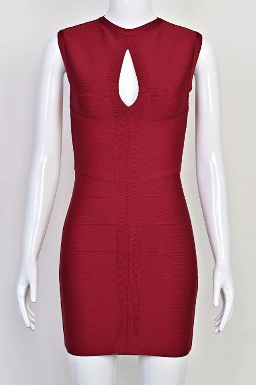 Alora Bandage Mini Dress Red Wine