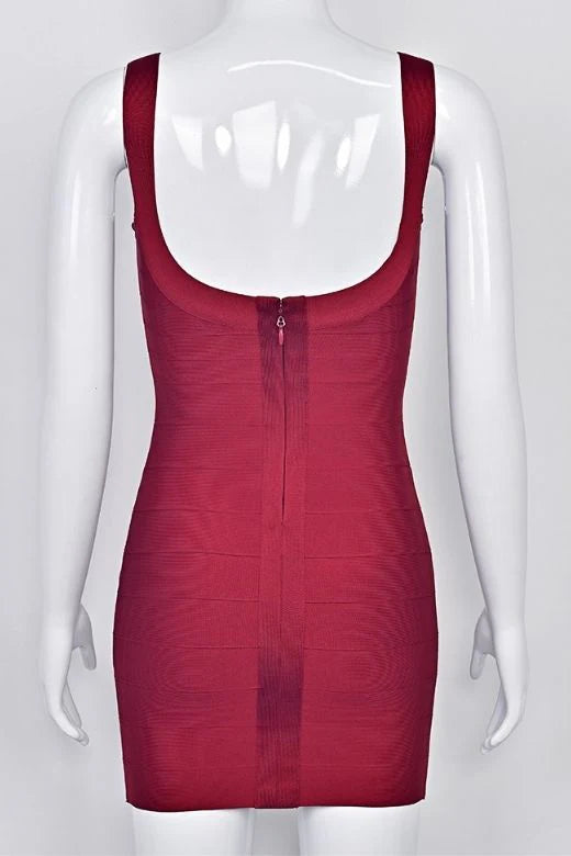 Cindy Bandage Mini Dress Red Wine