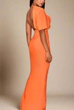 Blake Bandage Maxi Dress Apricot Orange Sale