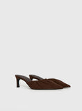 Admiration Pointed Toe Faux Suede Heels Brown