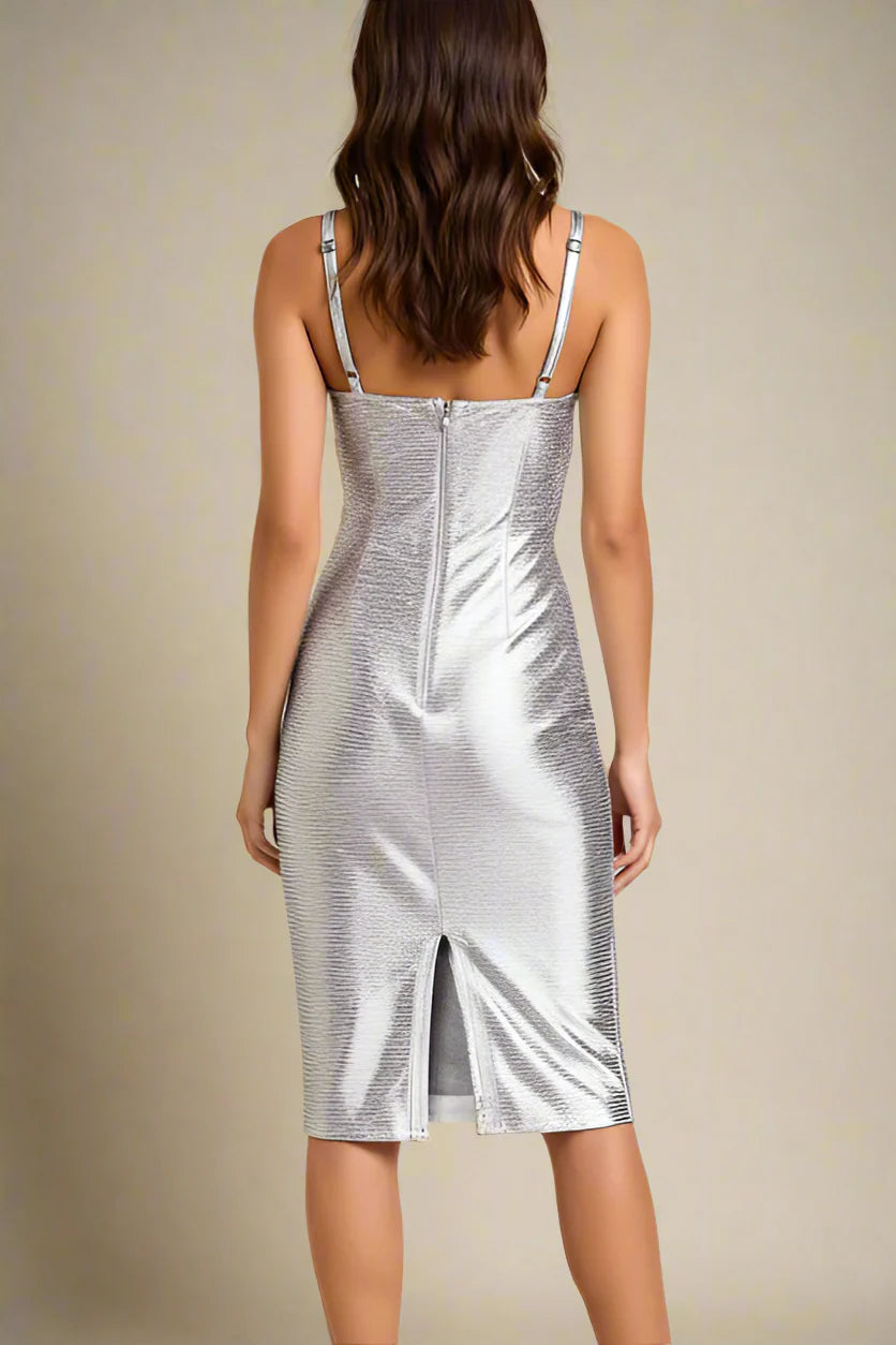 Camila Bandage Dress Silver