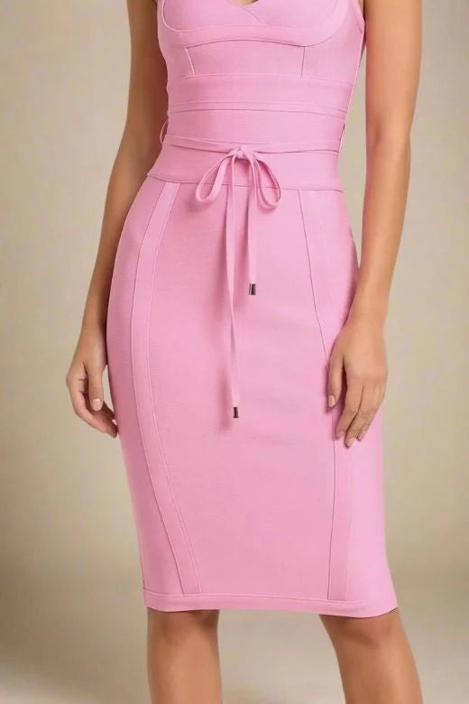 Bek Bandage Dress Blush Pink