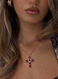 Jacintha Necklace Gold Red