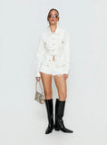 Caresse Cinched Denim Jacket White