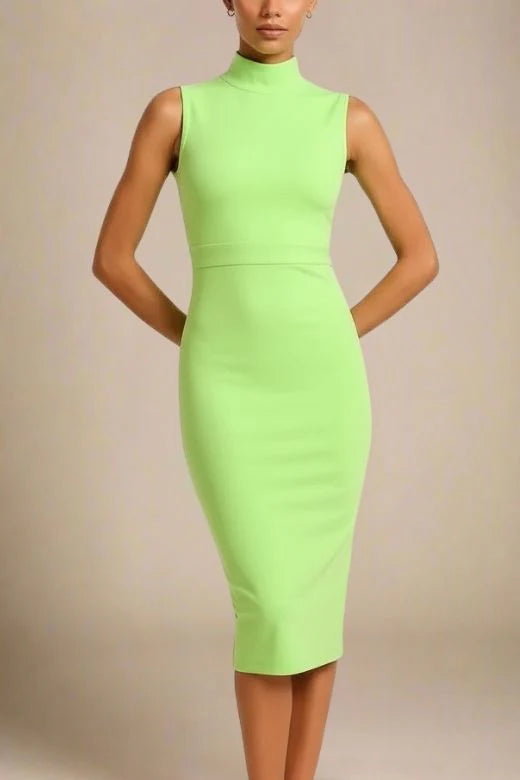 Grace Bandage Midi Dress Neon Green Sale