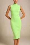 Grace Bandage Midi Dress Neon Green Sale