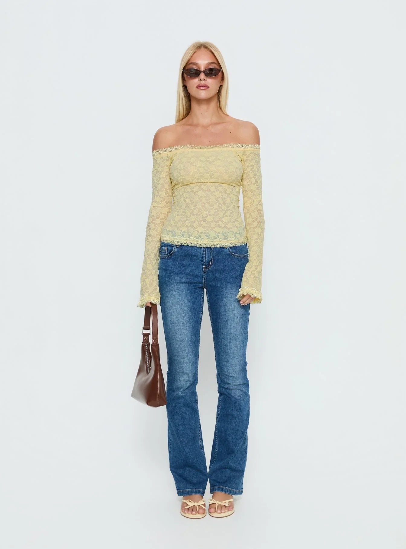 Mochapella Off The Shoulder Top Lemon