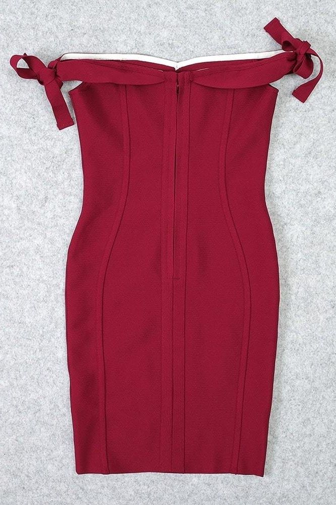 Penelope Bandage Mini Dress Red Wine