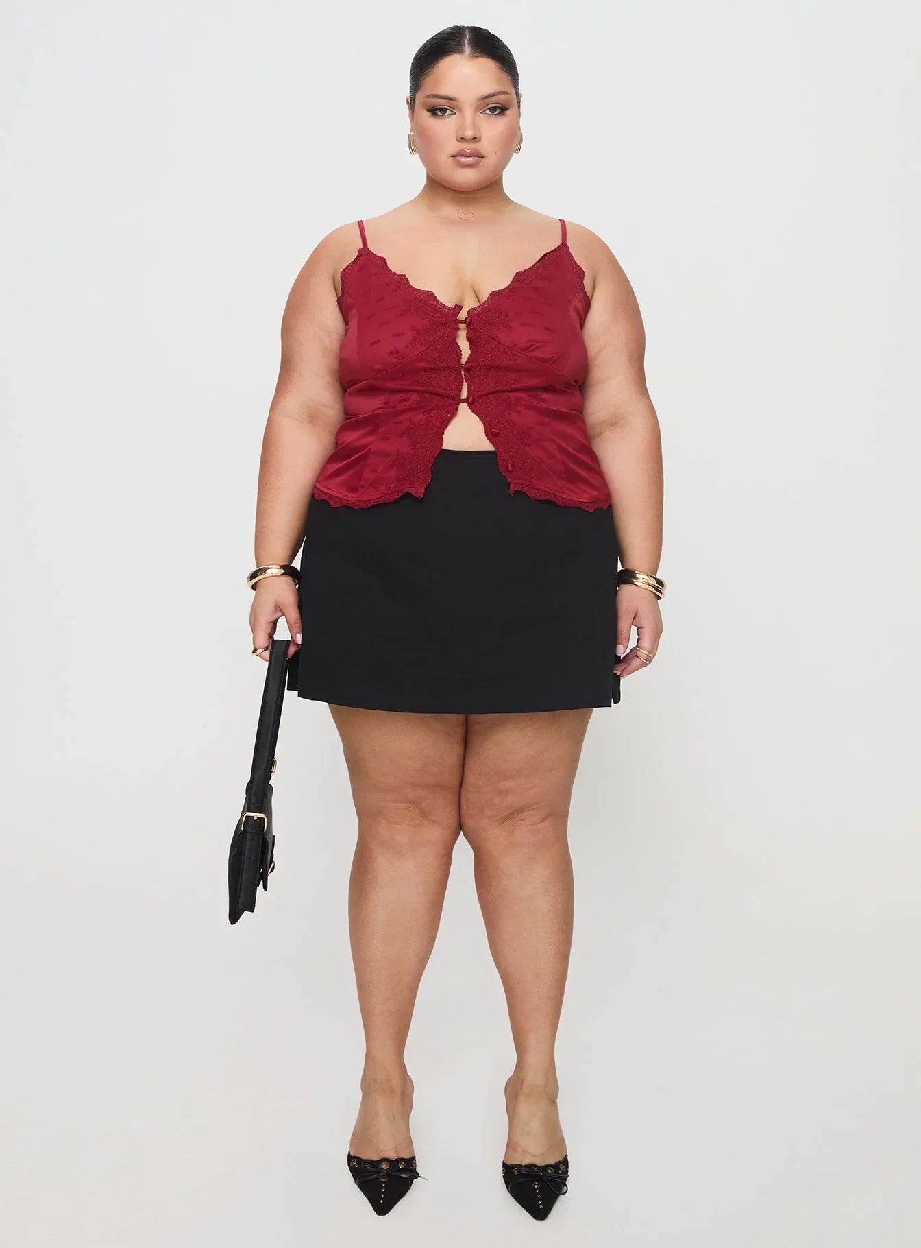 Juliana Top Dark Red Curve