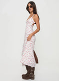 Georgia Midi Dress White Pink Floral