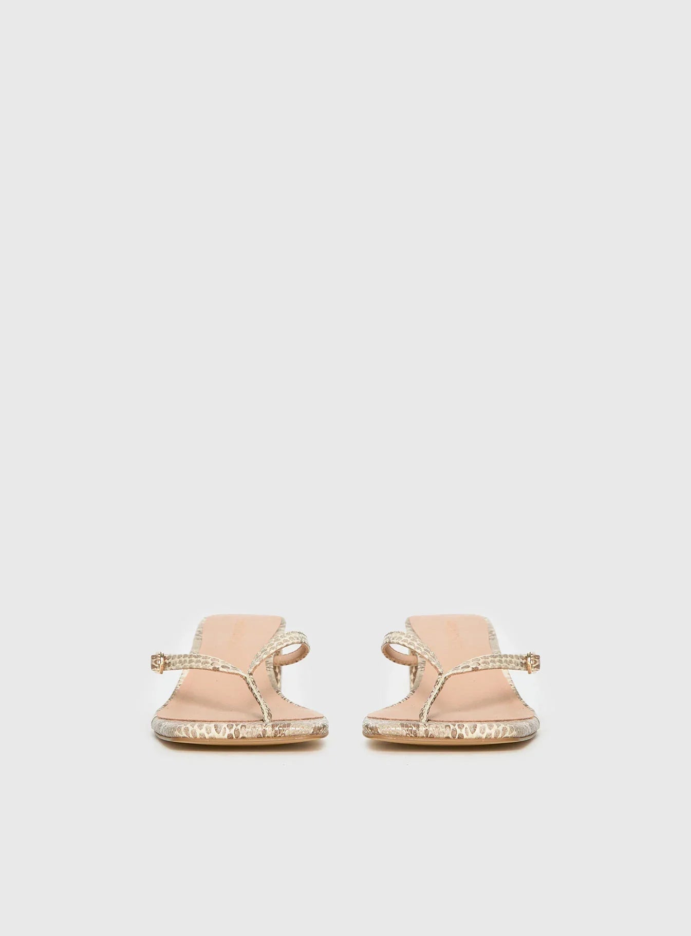Veyla Square Toe Thong Heels Snake