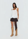 Fever Dream Babydoll Lace Trim Top White