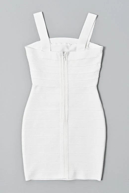 Madelyn Bandage Mini Dress White Pearl