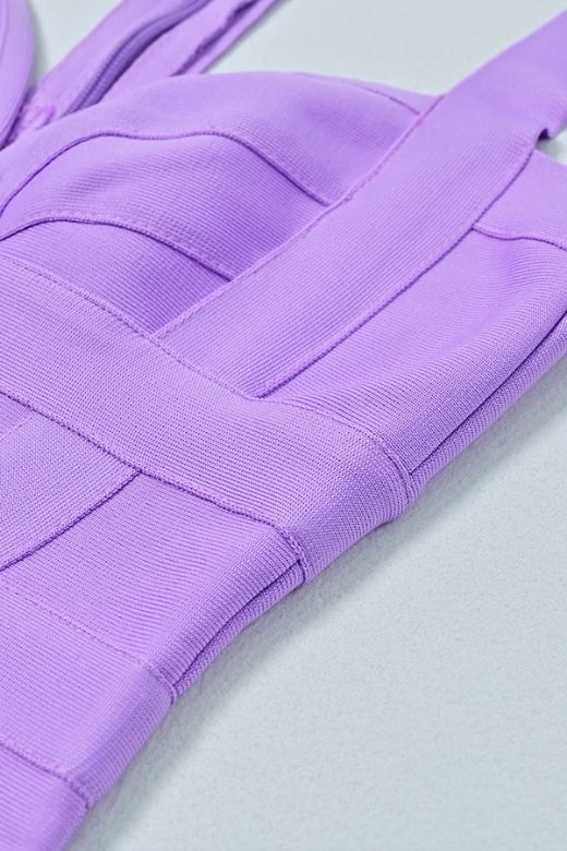 Madison Bandage Mini Dress Violet Purple