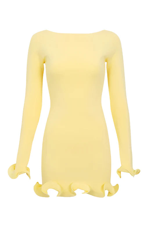 Regina Long Sleeve Mini Dress Sun Yellow Sale