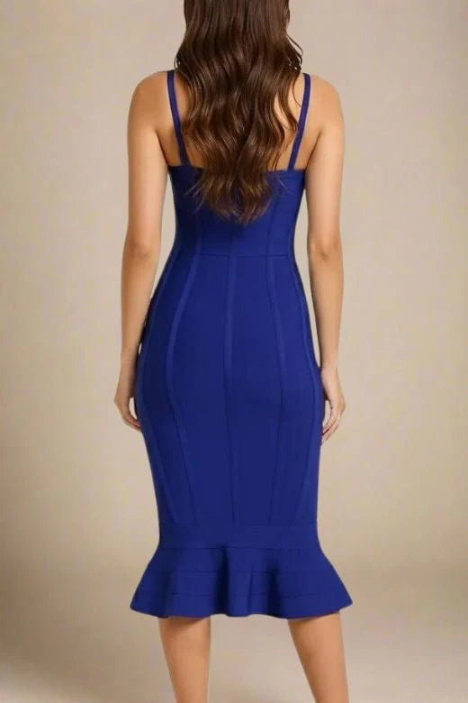 Joy Bandage Midi Dress Royal Blue