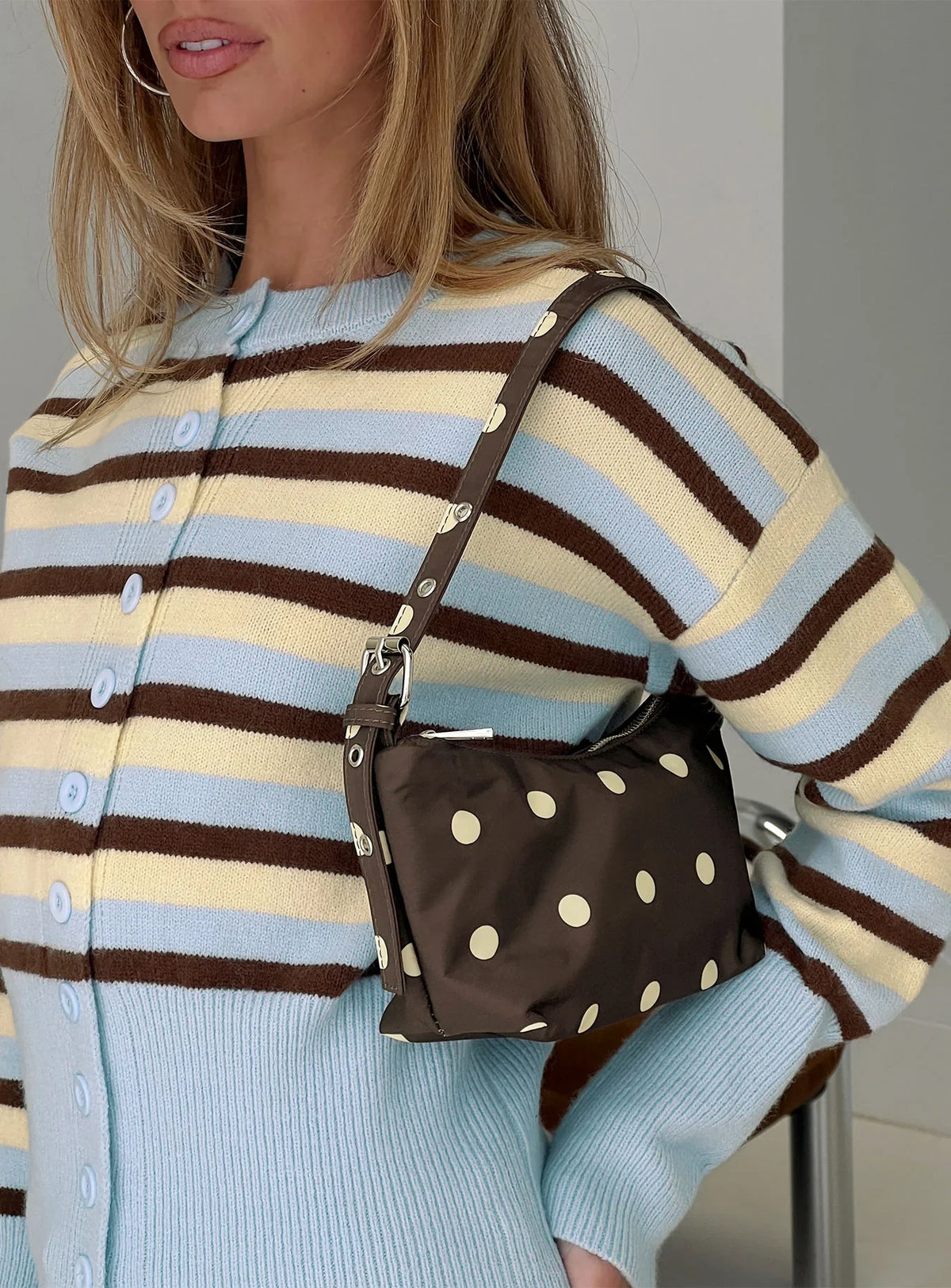 Winta Shoulder Bag Brown Polka