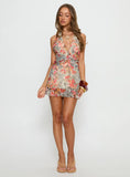 Te Quiero Plunge Halter Mini Dress Leopard