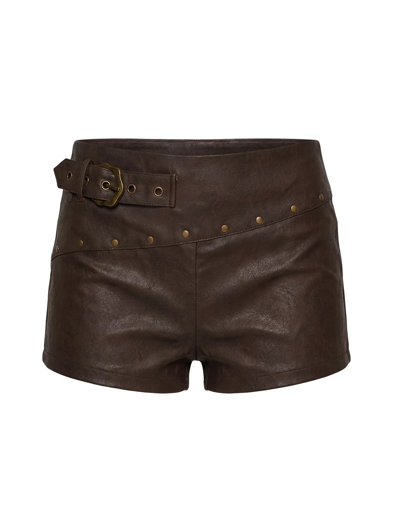 Romey Studded Micro Shorts Charcoal Brown