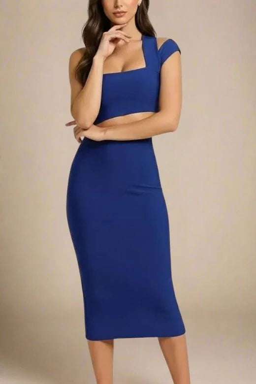 Molly Bandage Midi Dress Navy Blue