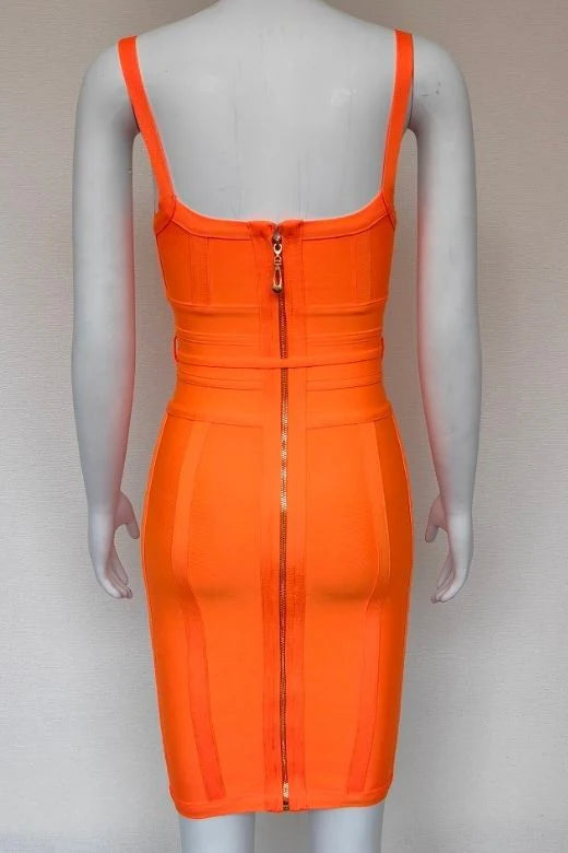 Bek Bandage Dress Apricot Orange