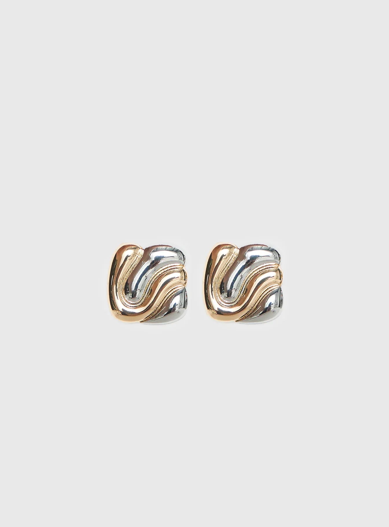 Heavenly Dream Square Earrings Gold Silver