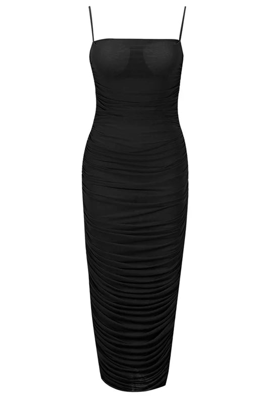 Zoe Bodycon Wrap Maxi Dress Classic Black