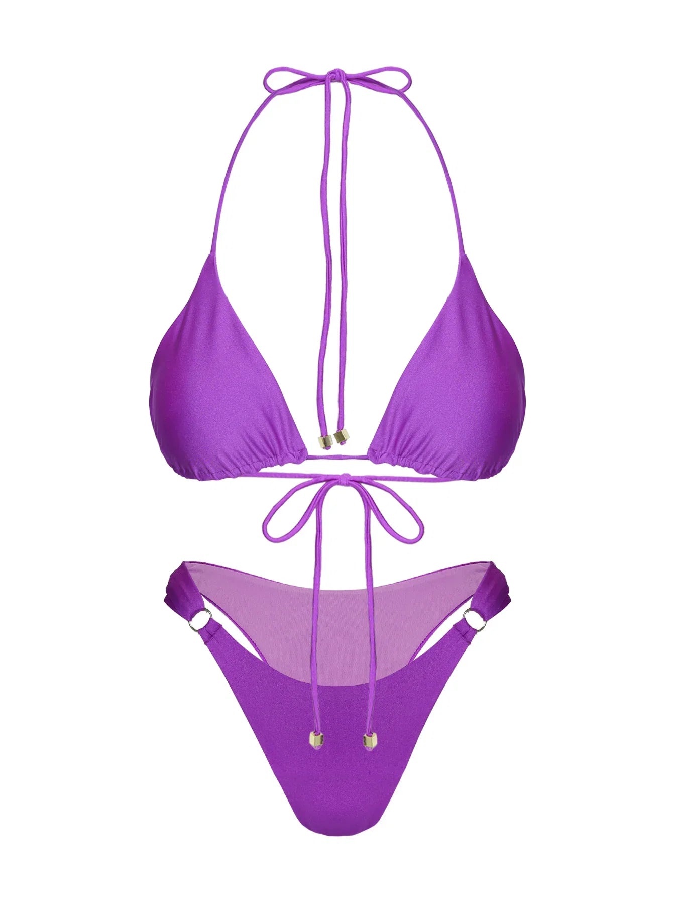 Kennedie Shine High Cut Ring Bikini Bottoms Purple
