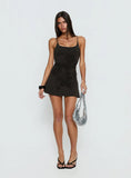 Zalira Floral Detail Playsuit Dark Grey