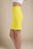 High Waist Bandage Mini Skirt Sun Yellow